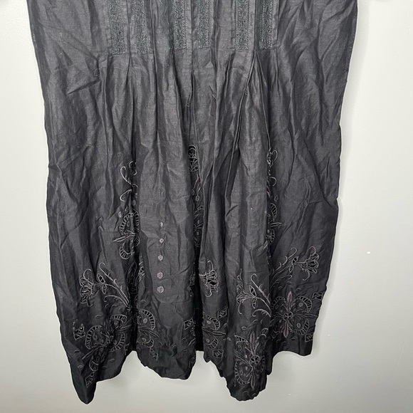 Anthropologie x Lithe Square Neck Pintuck Eyelet Dress Sheer Whimsigoth Boho - Picture 8 of 9